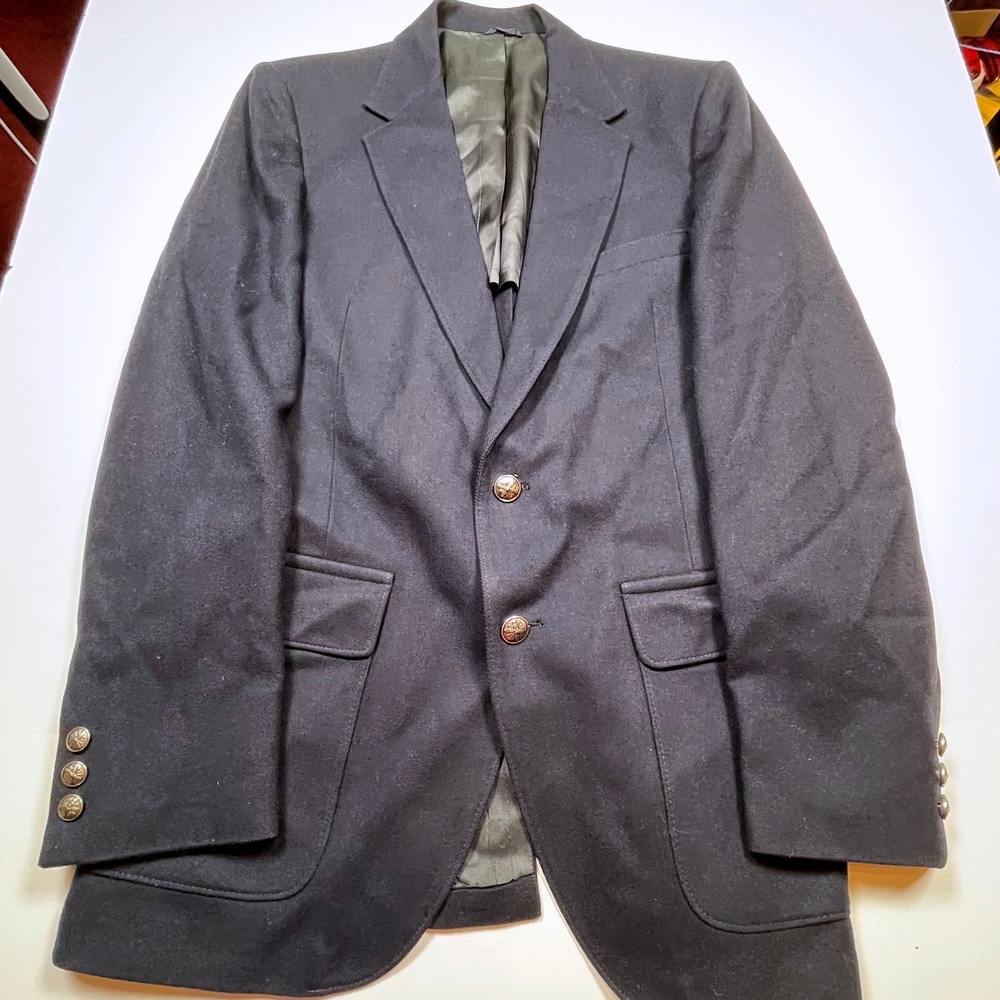 Vintage Sears Roebuck The Wool Collection Navy Blue Blazer Sport Coat Mens‎